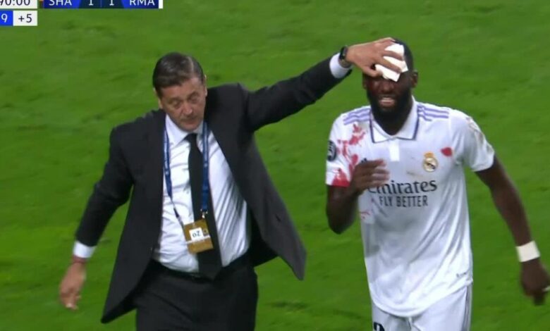 ¡Tremendo porrazo entre Rüdiger y Trubin!