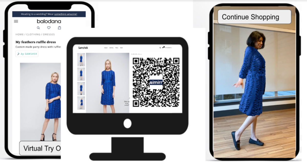 ¿Quieres saber cómo te queda un vestido?  AIMIRR te cubre las espaldas… y el frente