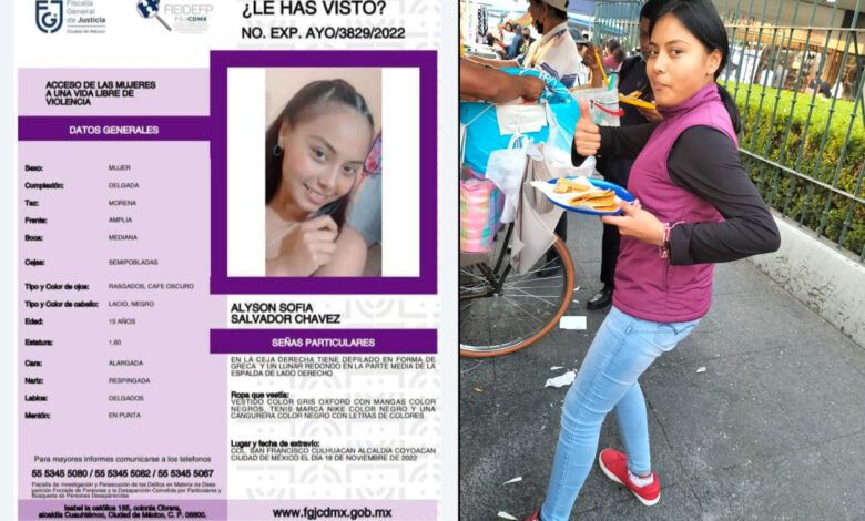 Alyson Sofía, de 15 años, desaparece en Paseos de Taxqueña; su último mensaje decía 'Estoy en Dubái'