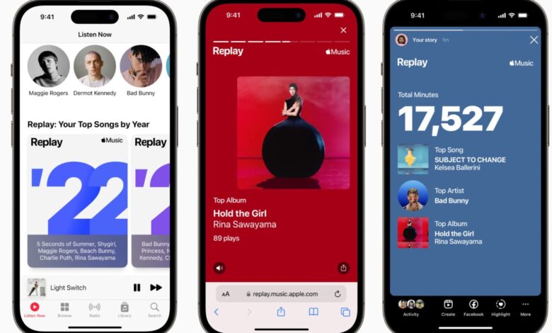 Apple Music lanza una experiencia renovada de 2022 Replay con un nuevo carrete destacado