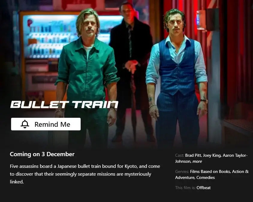 captura de pantalla de netflix fecha de lanzamiento del tren bala captura de pantalla de netflix fecha de lanzamiento del tren bala