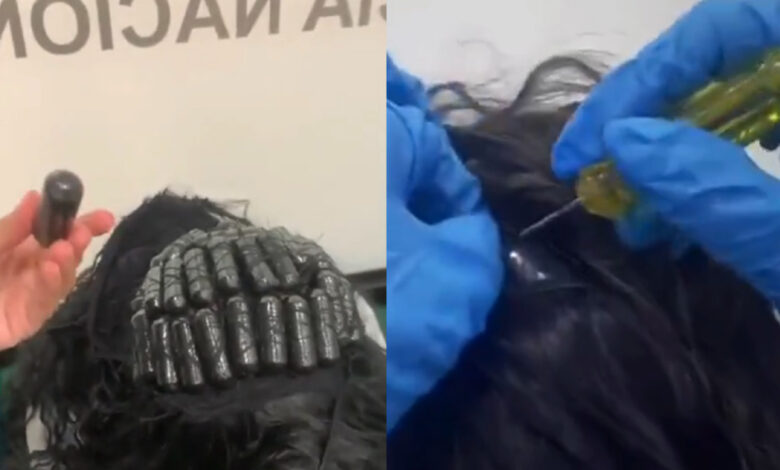 Caen dos mujeres por llevar cocaína oculta en extensiones de cabello | Video
