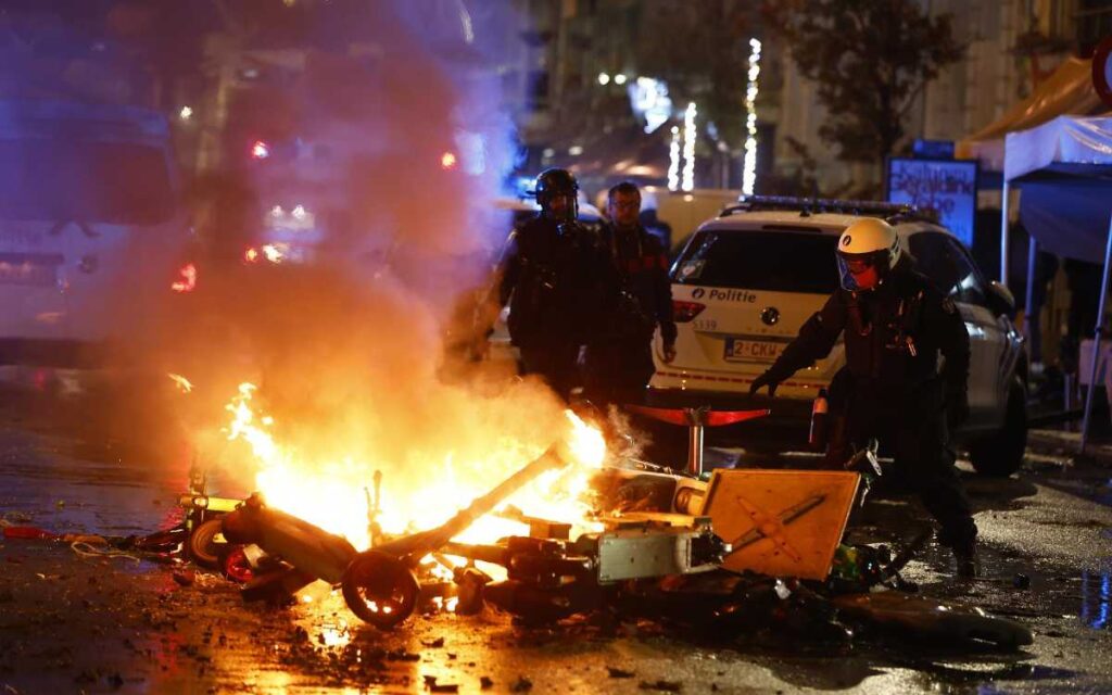 Disturbios en Bruselas tras juego entre Bélgica y Marruecos