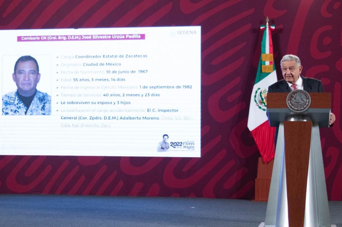 Ejército ya va tras asesinos de mando de la GN en Zacatecas, afirma López Obrador