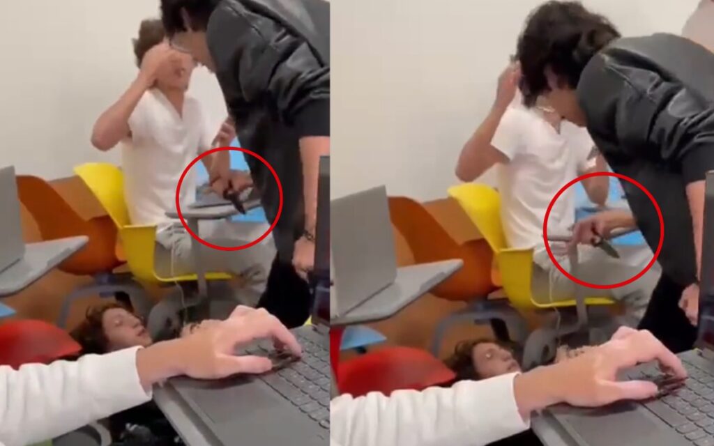 Estudiante de Prepa Tec CDMX amenaza con navaja a compañero | Video