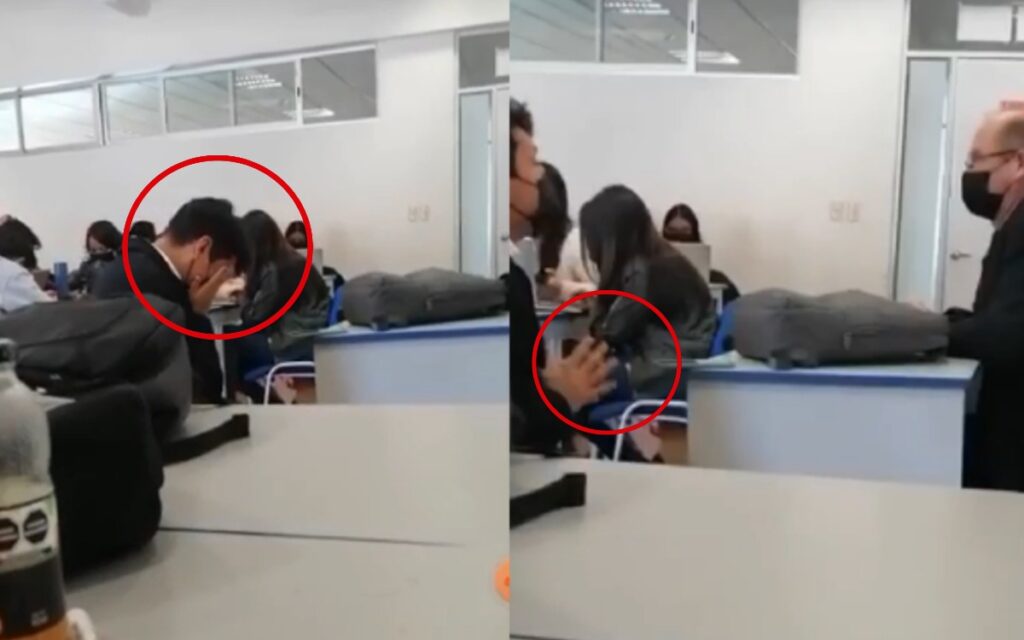 Exhiben a profesor de la UAEH que pone a rezar de rodillas a estudiante | Video