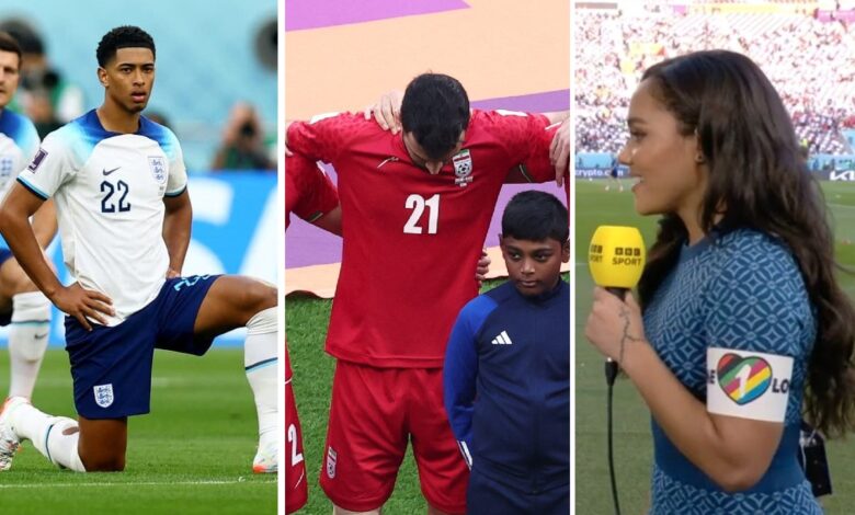 Hincados a mitad de cancha, sin cantar su himno nacional o con el brazalete 'One Love', así han protestado en Qatar | Video