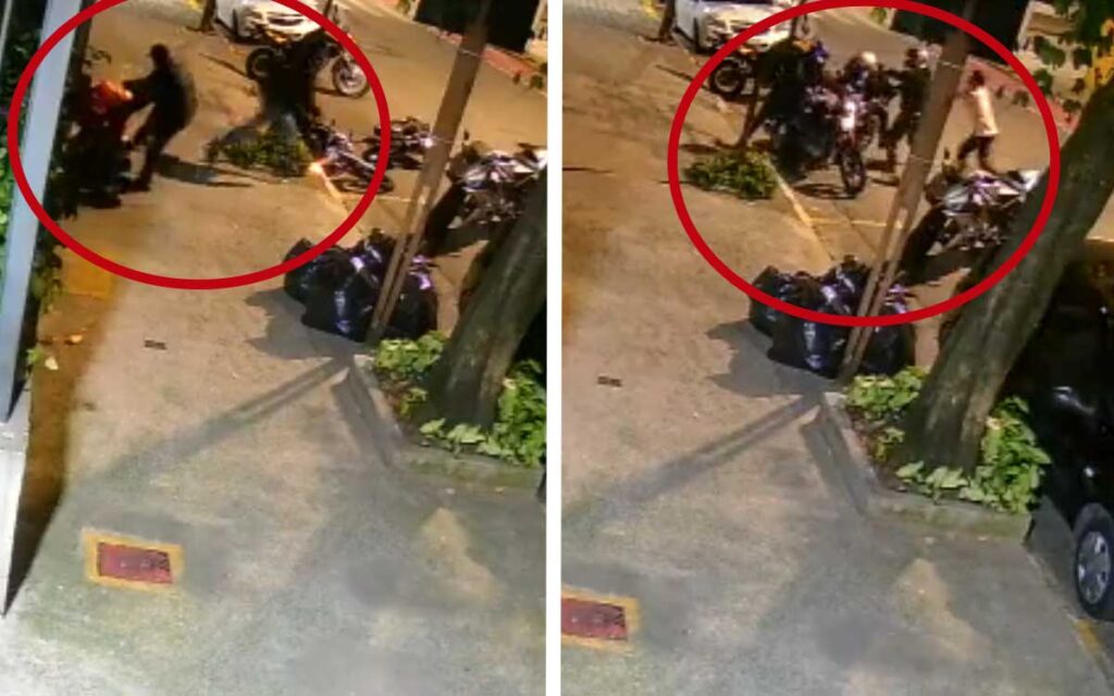 Intentan asaltar a unos motociclistas y llegan sus amigos a defenderlos | Imágenes fuertes