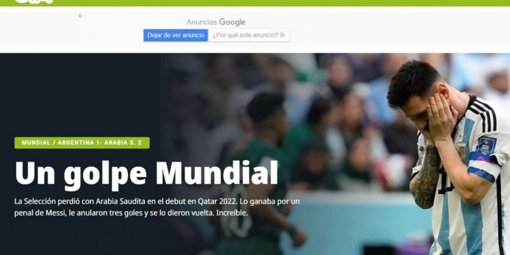 La prensa alucina con el tropiezo de Argentina: "Derrumbe en Qatar"
