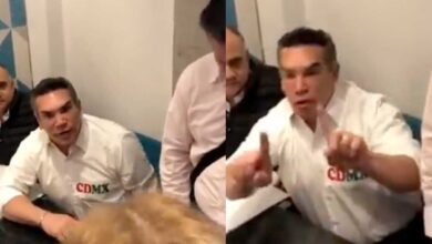 Manifestantes acorralaron a 'Alito' Moreno y lo cuestionaron tras la marcha a favor del INE | Video