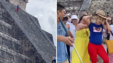 Mujer sube a pirámide de Chichen Itzá; ‘¡Cárcel! ¡Sacrificio!’, pidieron turistas