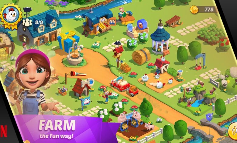Netflix lanza 9 juegos móviles más, incluido el clon 'FarmVille' de Gameloft