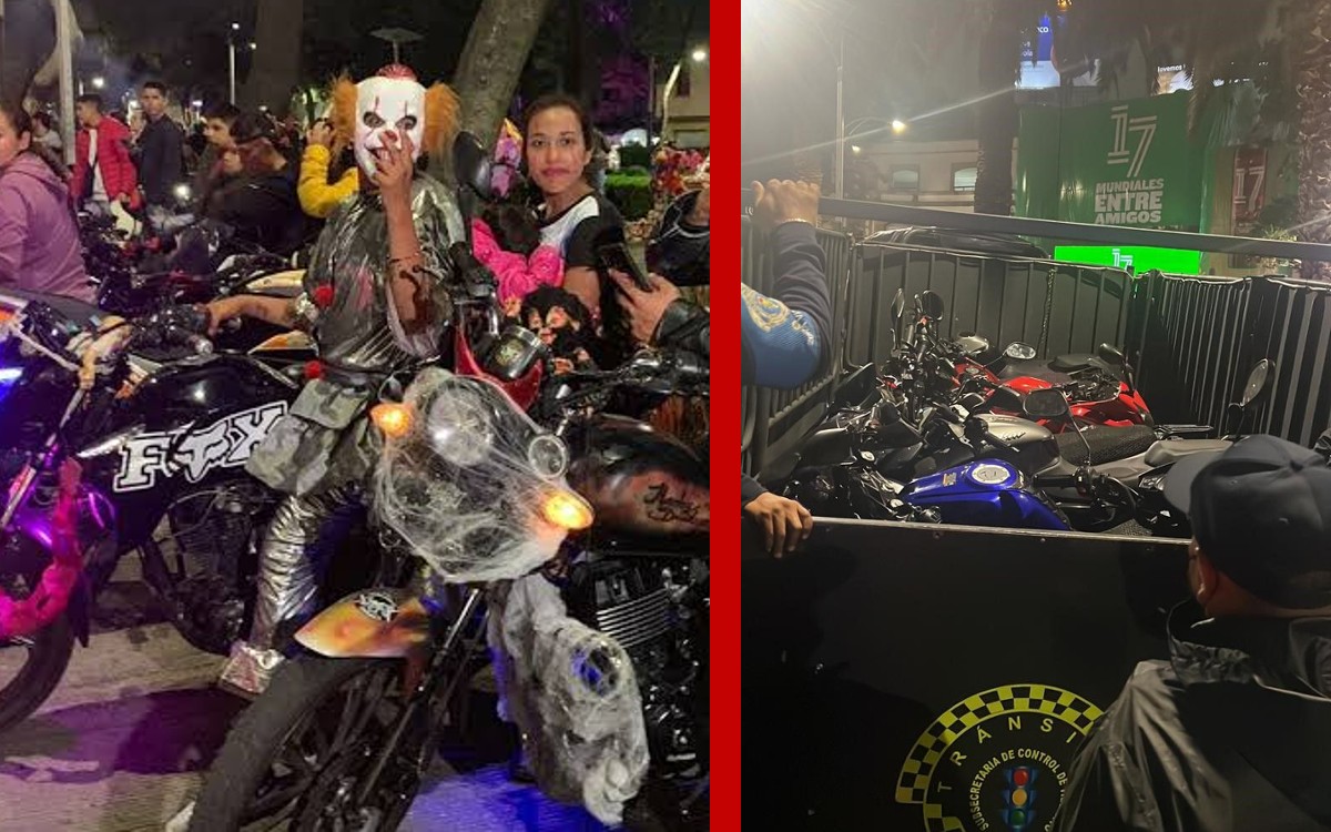 Policía frustra cuarta ‘rodada del terror’ en CDMX; aseguran 180 motocicletas | Videos