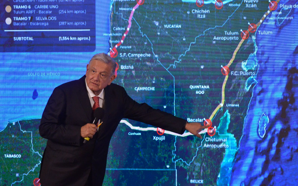 Reprocha AMLO demanda de Grupo México por cancelación de obra en Tren Maya