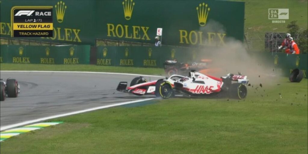 Salida accidentada en el GP de Brasil