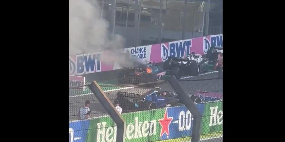 ¡El Alpine de Ocon termina en llamas!