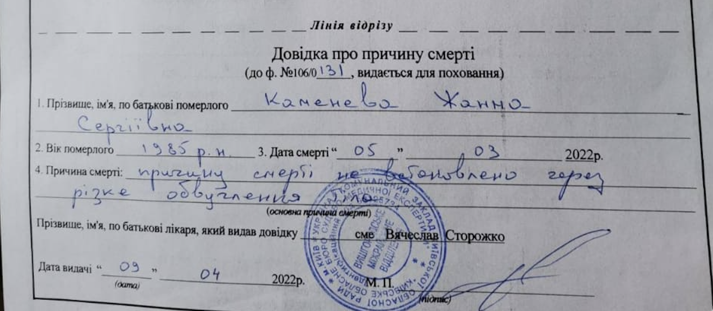 Certificado de defunción