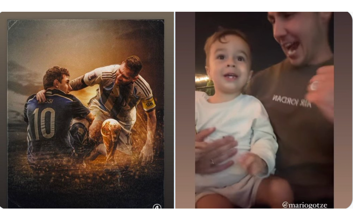 Celebra Mario Gotze y su pequeño hijo la victoria de Argentina en Qatar 2022 | Video
