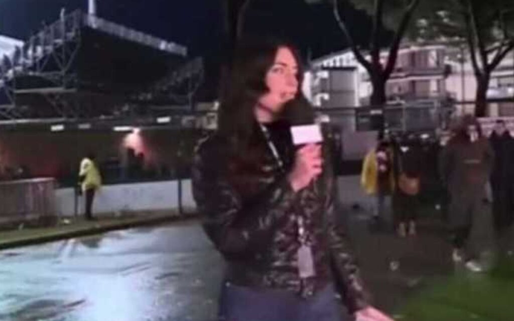 Condenan a aficionado que manoseó a reportera italiana en TV