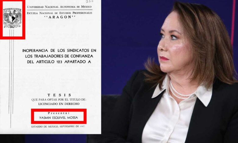 Existe 'un alto nivel de coincidencias' entre tesis de Yasmín Esquivel y la de un alumno de Derecho: UNAM