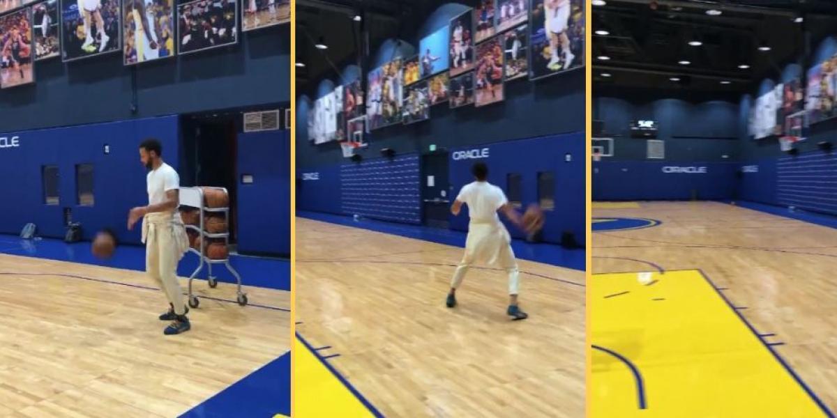 Imposible de creer: esta es la nueva locura de Curry para meter triples
