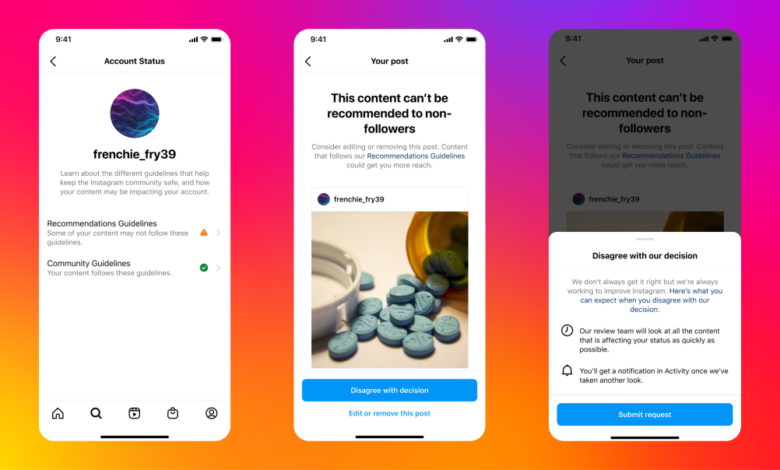 Las nuevas herramientas de transparencia de Instagram le dirán si su contenido no es elegible para ser recomendado