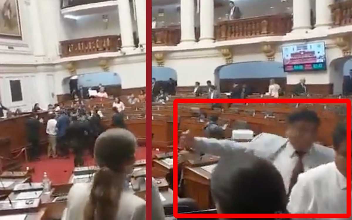 Legislador que defiende a Castillo golpea por la espalda a otro congresista