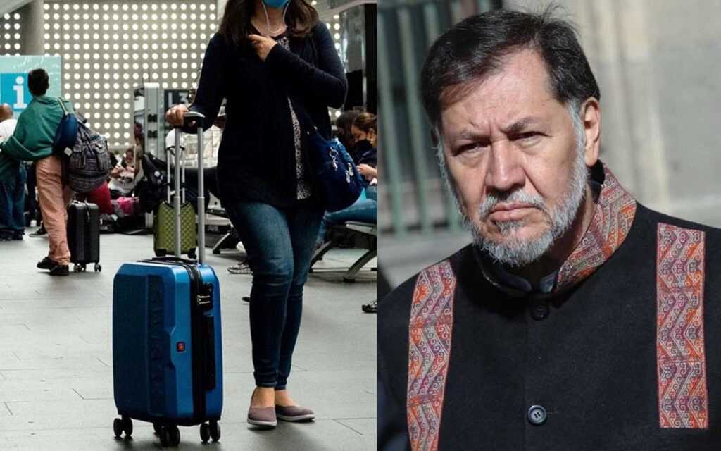 Pasajera sufre infarto en AICM y Noroña ironiza el incidente: 'Se entero que iba a hacer horas de espera'