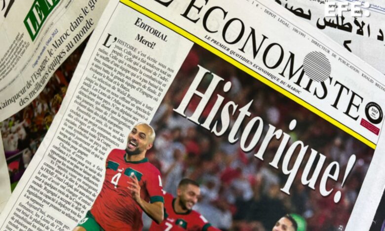 Qatar 2022: Resalta prensa marroquí la epopeya de sus "Leones del Atlas" | Tuit