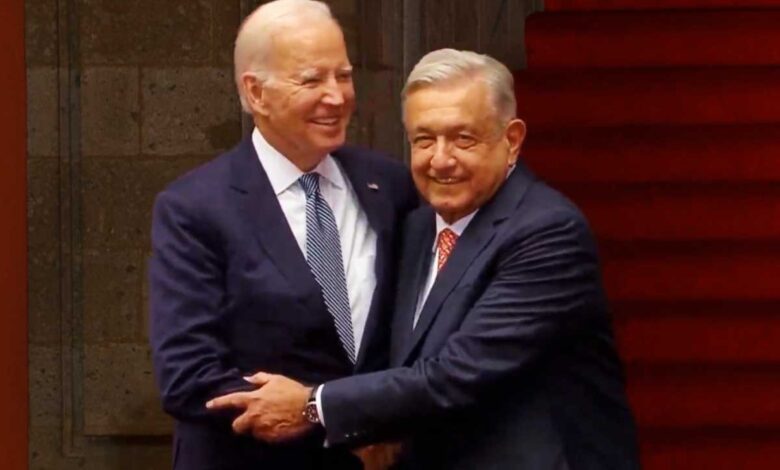 AMLO recibe a Biden en Palacio Nacional