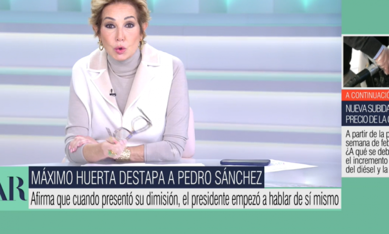 Ana Rosa no da crédito a la confesión de Máximo Huerta sobre su dimisión del Gobierno