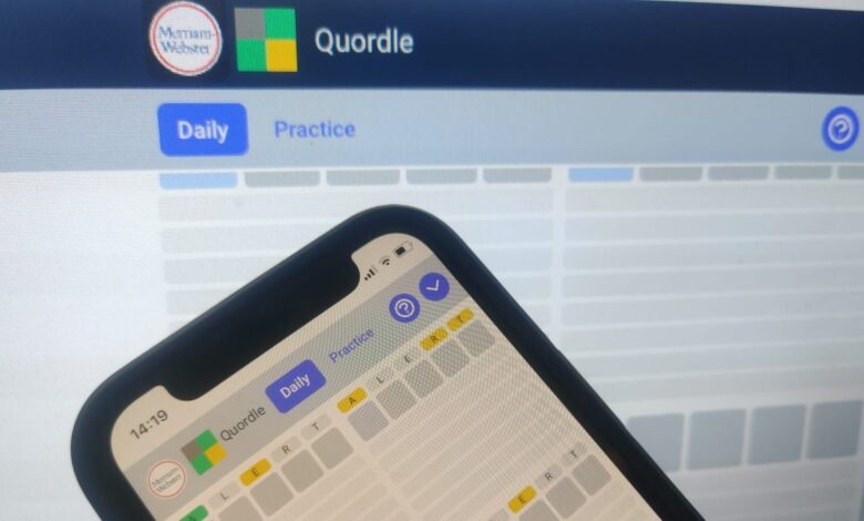 Clon de Wordle Quordle adquirido por Merriam-Webster