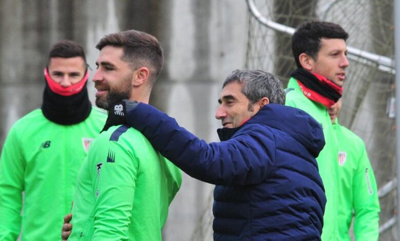 De Marcos se ejercita en el interior de Lezama