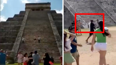 Detienen, golpean y multan a polaco que subió al Castillo de Chichén Itzá