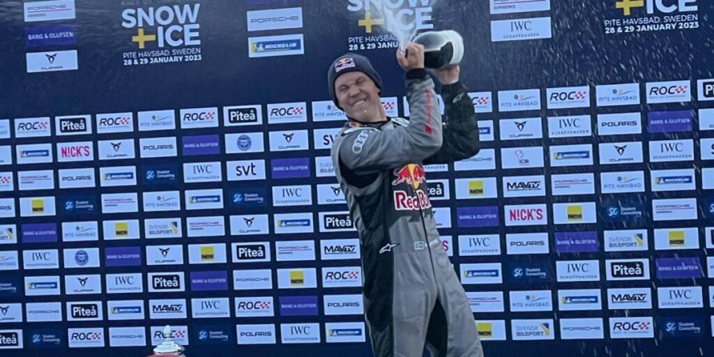 Ekström, campeón de la Race of Champions 2023... ¡con fuego en el coche!