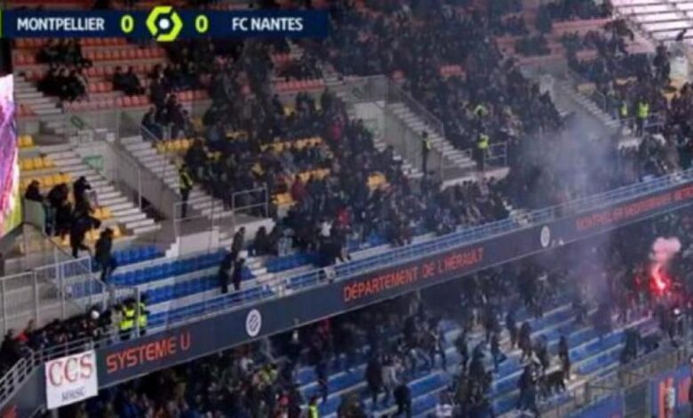 El Montpellier-Nantes, detenido por incidentes de los ultras