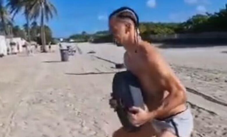 El increible entrenamiento de crossfit de Ibrahimovic en la playa
