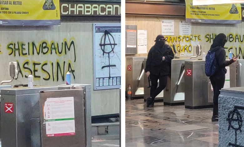 Encapuchadas protestan en Chabacano por accidente en Línea 3 del Metro