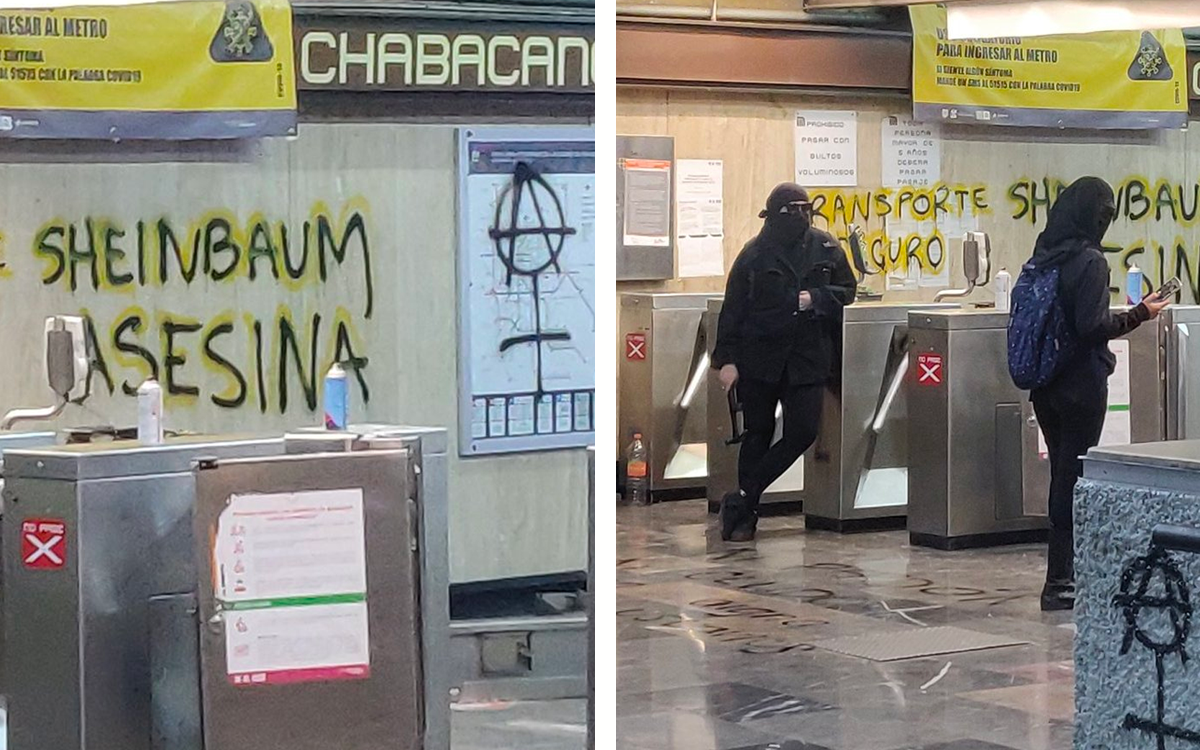 Encapuchadas protestan en Chabacano por accidente en Línea 3 del Metro