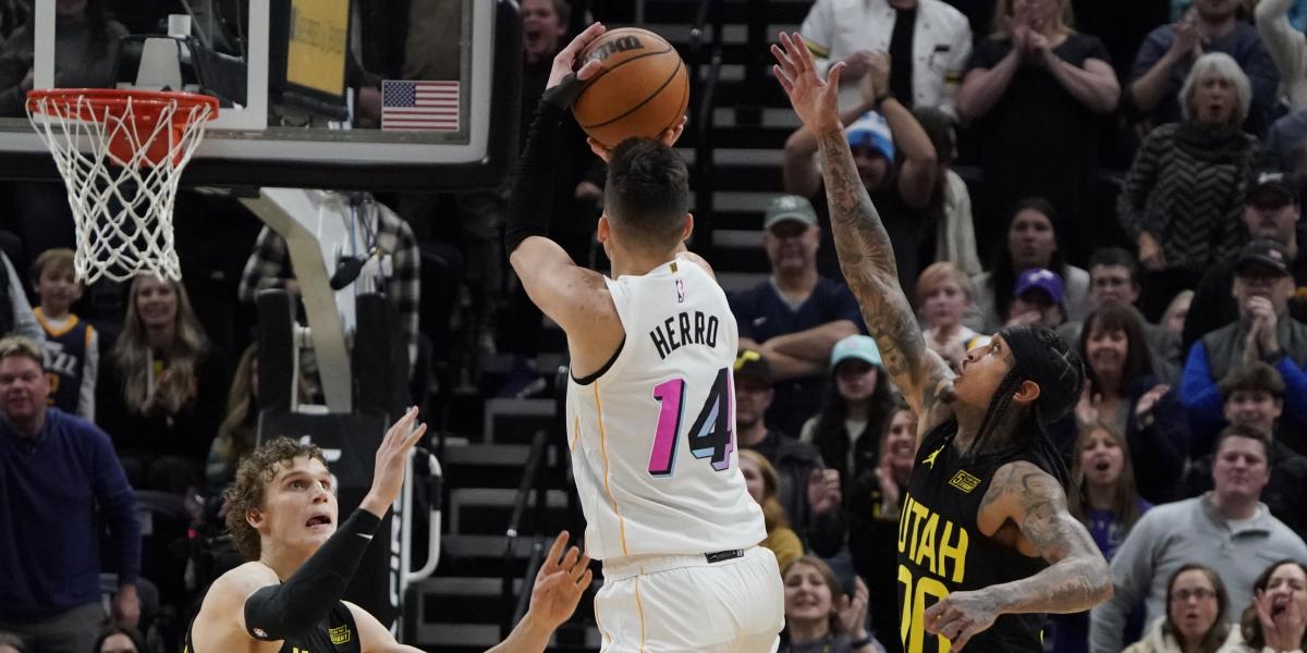 Herro prende los fuegos artificiales para Miami en Utah