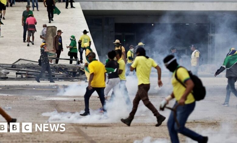 La policía brasileña lanza gases lacrimógenos contra los simpatizantes de Bolsonaro