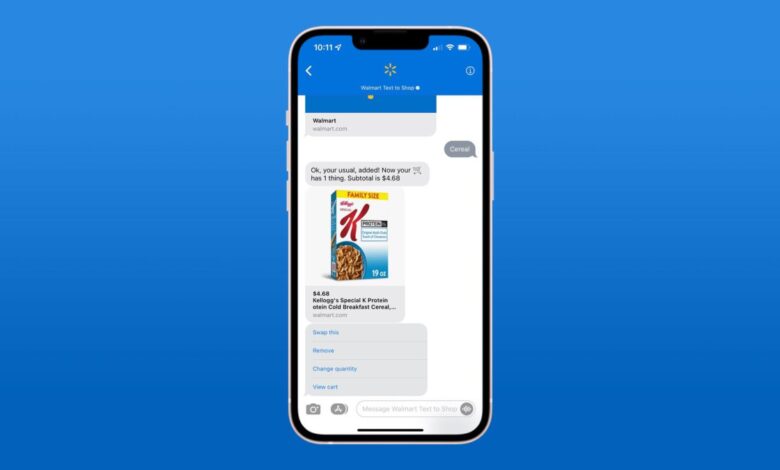 Manos a la obra con la nueva (pero con errores) función 'Text to Shop' de Walmart