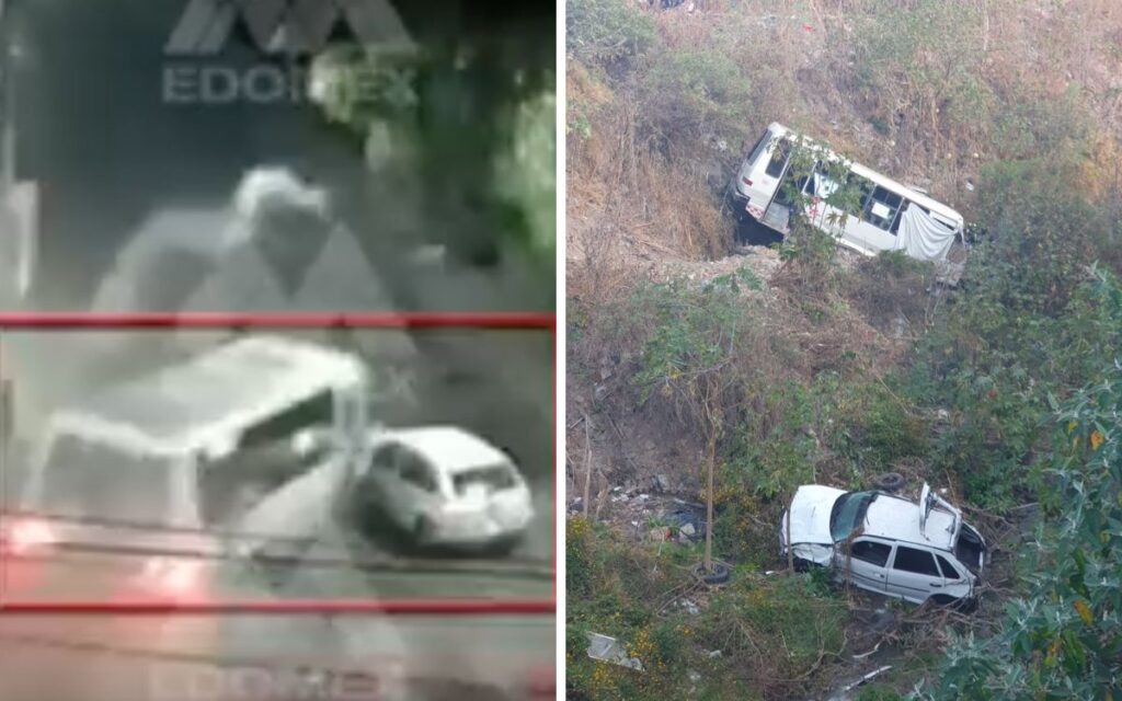 Naucalpan: Microbús choca contra dos autos y cae a barranco; confirman tres muertos