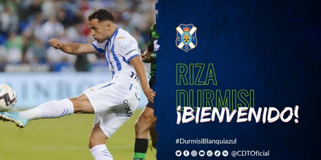 Oficial: Riza Durmisi, primer refuerzo invernal del CD Tenerife