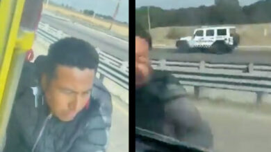 Presunto asaltante se cuelga a camión en carretera de Puebla