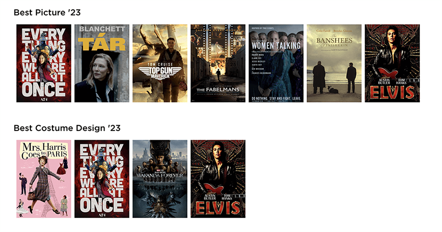 netflix dvd colección oscar 2023