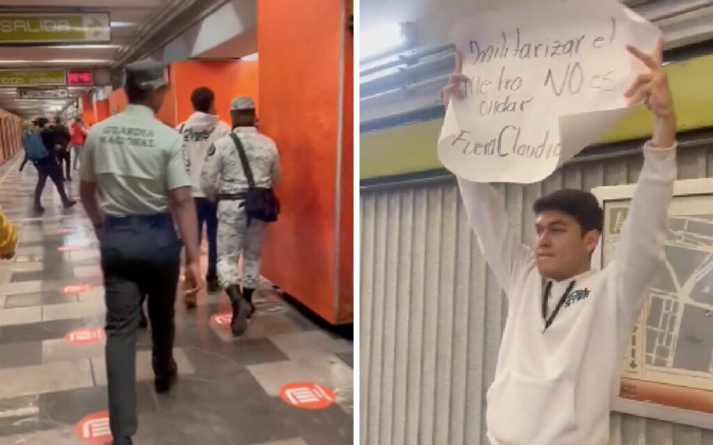 Suspenden a elementos de la GN que detuvieron a manifestante en el Metro CDMX