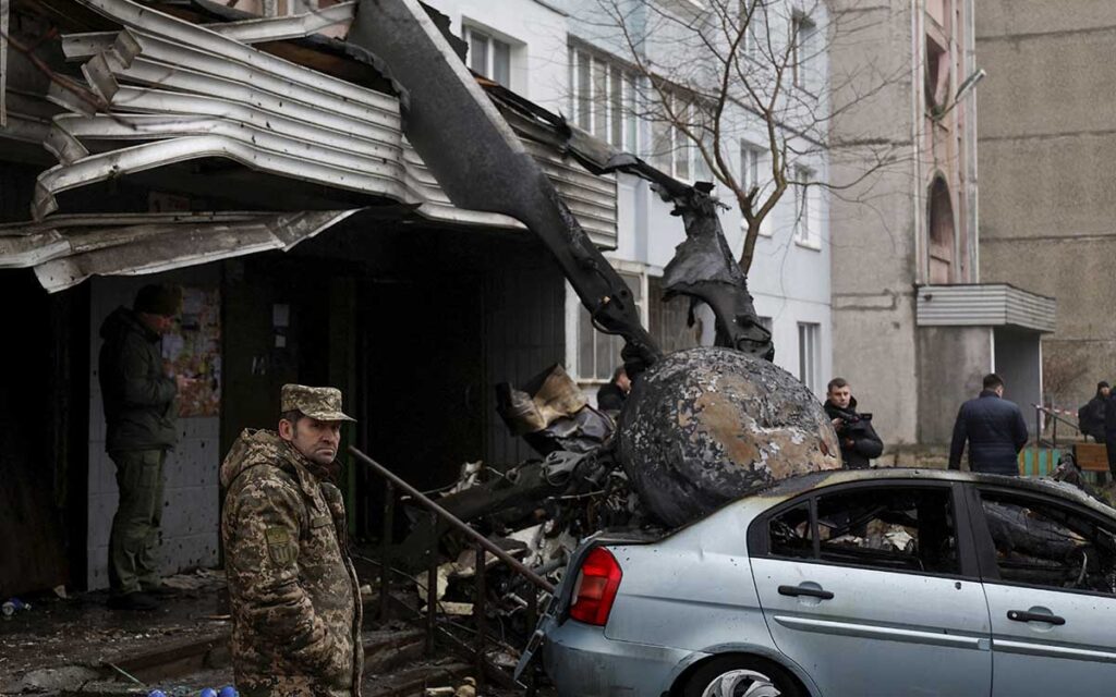Zelenski pide esclarecer la caída del helicóptero en que murió el ministro del Interior