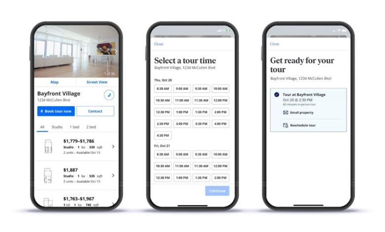Zillow presenta la reserva instantánea similar a Calendly para recorridos por propiedades de alquiler