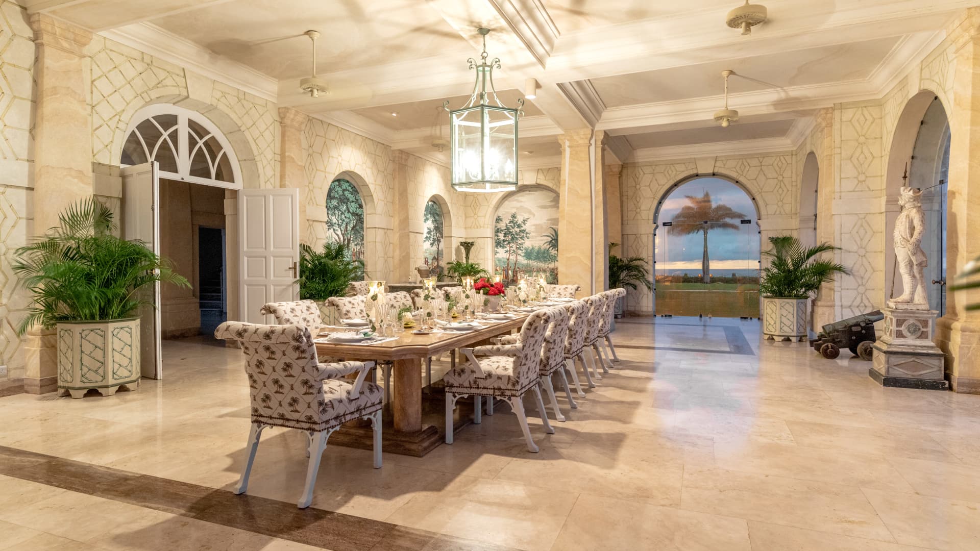 A dining area in the main residence.